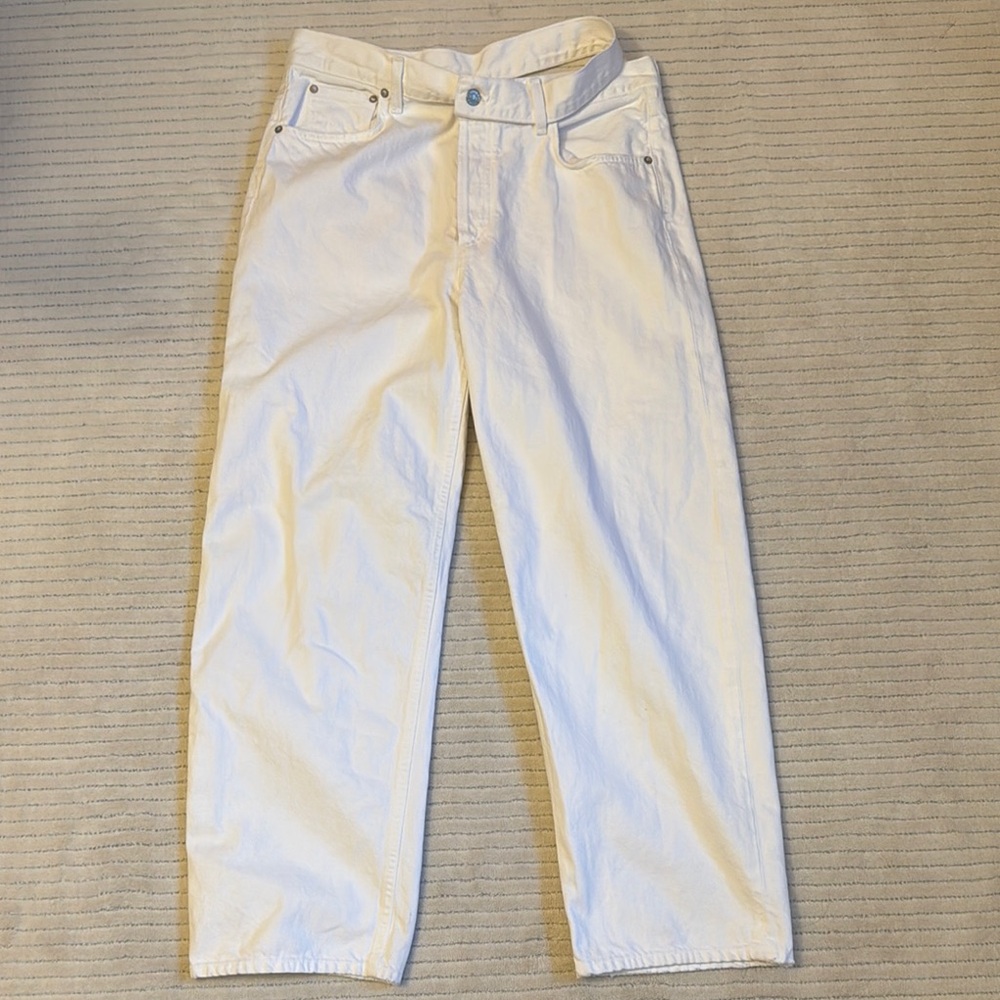 Agolde White Relaxed Jeans High-Waisted Classic Fit